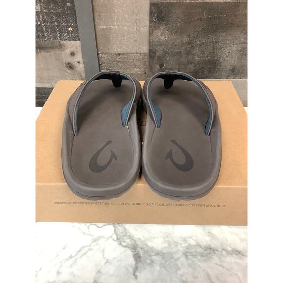 OluKai Men's 7 Brown Dark Wood Ohana Slide Sandals Casual Beach Summer LB7-2 - Picture 4 of 8